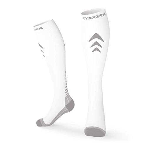 Rymora Compression Socks for Men & Women [Cushioned] [One Pair] [White] [Small] â€“ Pro Stockings Support for Running, Nurse, Flight Travel, Diabetic, Varicose Veins, Circulation, Maternity, Nursing