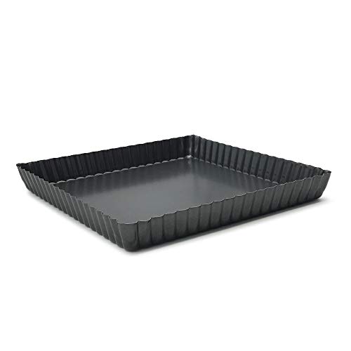 HOMOW Nonstick Heavy Duty Tart Pan With Removable Bottom, Removable Loose Bottom Quiche Pans, Pie Pan (8" X 1" Square Pan)