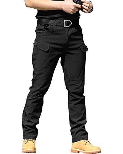 YAOBAOLE Taktische Herren-Hose, X7, Cargo, Militär, Wandern, Jagd, Arbeitshose mit mehreren Taschen, Schwarz , 56