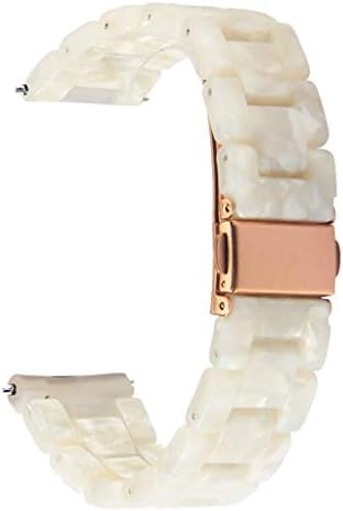 Luxury Watch Band Strap Replacement Acetel Fiber for Samsung Galaxy Watch Active (White)