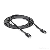 StarTech.com 20Gbps Thunderbolt 3 Cable - 6.6ft/2m - Black - 4K 60Hz - Certified TB3 USB-C to USB-C Charger Cord w/ 100W Power Delivery (TBLT3MM2M)