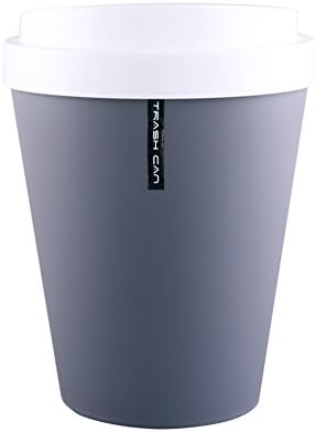 Plastic Trash Can Round Kitchen/Bathroom/Bedroom/Parlor/Office Trash Can - 9.5 x 13 inches (Grey)
