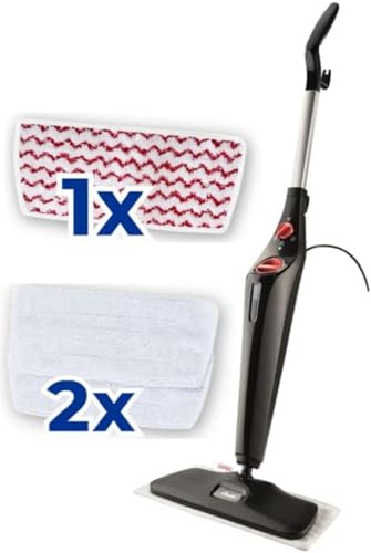 Vileda Steam Plus XXL Dampfreiniger | Hygienischer Bodenreiniger mit PowerPad und 2 Mikrofaserbezügen - Für große Flächen, Fliesen, Laminat & Parkett | Aufheizzeit: 15 Sekunden | Eco-Verpackung