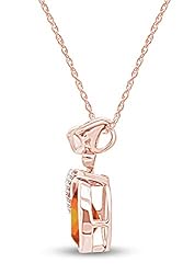 AFFY White CZ & Simulated Citrine Bezel Setting