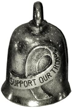 The Gremlin Bell Support Our Troops Pewter Good Luck Charm with Pouch and 2 Attachments and Story Card (Support Our Troops)