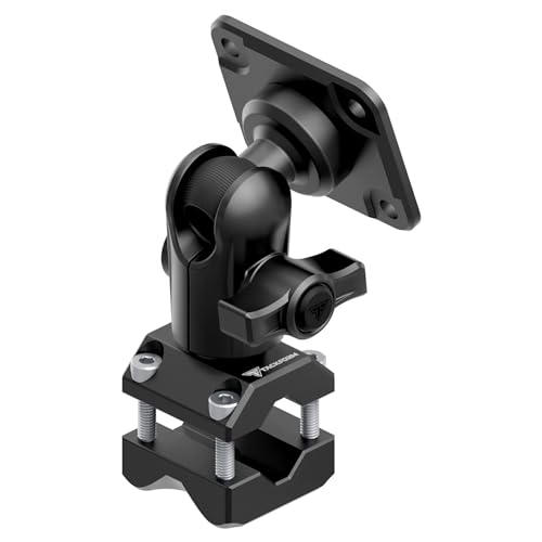 Tackform Black Motorcycle GPS/Tuner Mount - 4-Hole AMPS Pattern | Universal Bar Clamp Fits 3/8