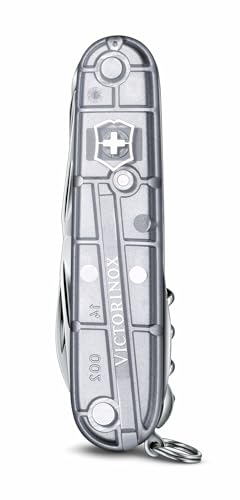 Victorinox Schweizer Taschenmesser Huntsman, Multitool, Swiss Army Knife mit 15 Funktionen, Klinge, Korkenzieher, Dosenöffner, Silber Transparent 2