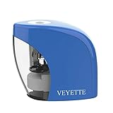 Pencil Sharpener, VEYETTE Plug & Battery Operated Pencil Sharpener Perfect for Kids, Teachers and Artists,USB Included,Blue