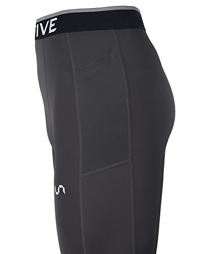 Take Five Men’s Side Pockets Cool Dry Tights UV Protection Compression Baselayer Cycling Yoga Leggings (Z808, XL)