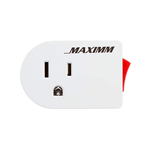 Maximm 3-Pack Grounded Outlet Plug-in Power on/Off Switch, On Off Outlet Adapter, for Indoor Extension Cords, Lights and Small Appliances, Energy Saving, ETL Listed, White