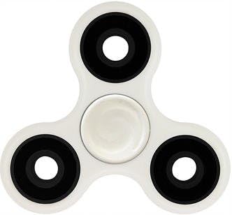 Mysterious Spinner Plastic Tri-Spinner Black EDC ADHD Focus Toy With Longer rotation and Smaller Friction, Great for Deep Thought &amp; Anxiety Relief (White)