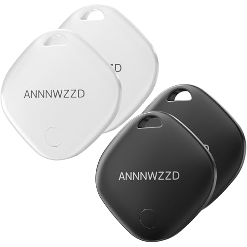 ANNNWZZD Air-Tag 4 Pack Item Finders with Apple Find My APP (iOS Only) Air Tags Help You Track Your Keys, Wallet, Luggage, Backpack, Super Lightweight [Apple MFi Certified]
