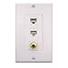Cat6 Coax 1 Gang Wall Plate,Yomyrayhu,2 x Cat6 Female to Female RJ45 Ethernet,1 x 3Ghz Brass Plated with Gold F81 Coax (2RJ45+F)