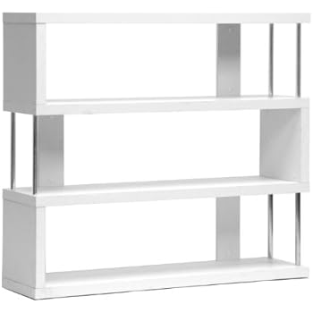 Baxton Studio Barnes 3-Shelf Modern Bookcase, White