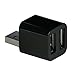 Cute USB Mini 2-Port USB 2.0 Hub Splitter (Dark Grey Metallic)