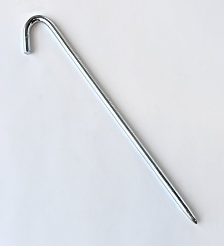 Steel Hook Stakes for Tents, Tarps, Gardens, and Commercial Inflatable Bouncers (18-Inch Length, 1/2-Inch Diameter, 6-Pack)