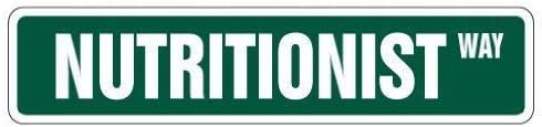 Metal Sign Great Aluminum Tin Sign 40x10 cms Funny Decorative Signs Nutritionist Street Sign Dietitian Healthy Food Gift Metal Aluminum Sign for Garages, Livingroom