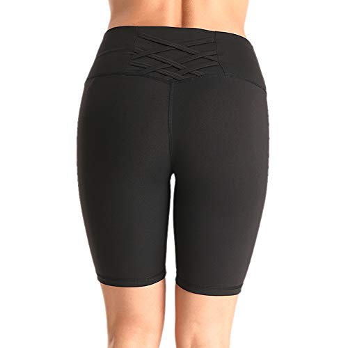 YASEN 3 Pack Womens Yoga Shorts High Waisted Tummy Control Workout Shorts for Women Black