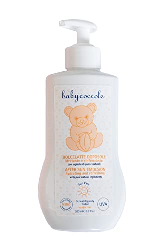 Babycoccole Sweet After-Sun Milk for Children. Moisturizing and Refreshing. Pure and Natural Ingredients of Plant Origin. Quick absorption. Dermatologically Tested, for Sensitive Skin - 200 ml