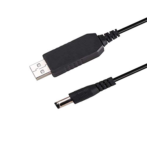 CCYC DC 5V to DC 12V USB Voltage Step Up Converter Cable, Power Supply USB Cable with DC Jack 5.5 x 2.5mm or 5.5 x 2.1mm, USB 5V to DC 12V Cable - 5ft