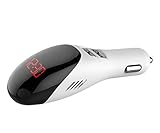 Car Charger, USB Dual Port Quick Charger 3.0 with Current/Voltage Digital Display Charging for Galaxy S9/S8/Edge/Plus,iPhone Xs/Max/XR/X/8, iPad Pro/Air 2/Mini (White)