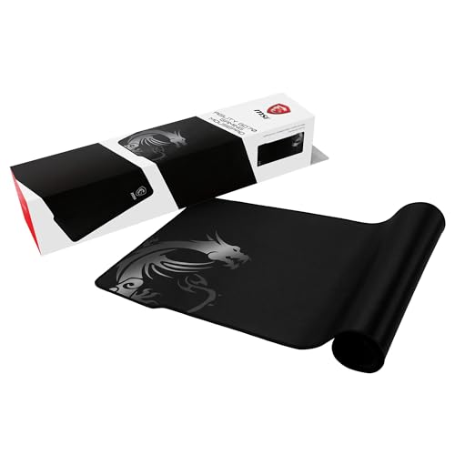 MSI Agility GD70 - XL Gaming Mauspad, Gaming Oberfläche mit Seidentextur, weiche, gesäumte Kanten, rutschfeste Unterlage - 900 x 400 x 3 mm