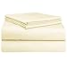 Pizuna Pure 100% Cotton Queen Sheets, Luxurious 400 Thread Count Long Staple Sateen with 15-Inch Deep Pocket (Combed Cream Cotton)