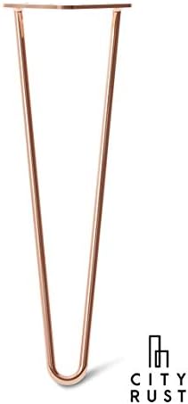 Rose Gold (Copper) 16" Hairpin Table Legs - City Rust … 4 Legs + Screws + Floor Protectors