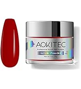 Aokitec Red Acrylic Powder for Nails, Professional Acrylic Nail Powder,Lasting Acrylic Powder for...