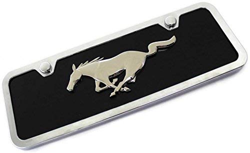 DanteGTS 4x12 Ford Mustang Logo ACRYLIC Front License Plate Novelty Black Gloss (Certified Refurbished) - Thumbnail 3