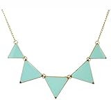 Jane Stone Fashion Necklace Bubble Bib Necklace Triangle Statement Necklace (Fn0568-Turquoise)