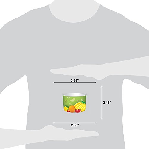 [50 Count] Tropical Paper Ice Cream Cups - 8 oz Fresh Fruit Dessert Bowls Perfect For Yummy Treats! Frozen Dessert Supplies
