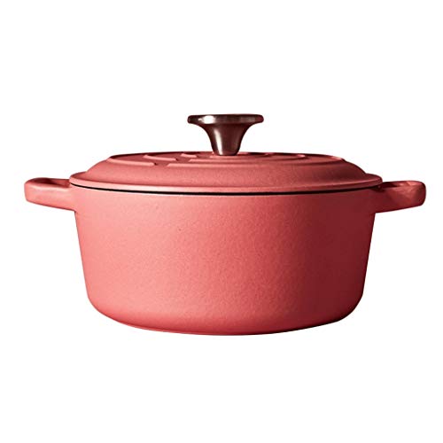 JJZXD Enameled Coated Cast Iron Round Sauce Pan with Lid Enameled Cast