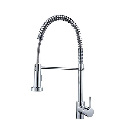 WYYSYNXB Kitchen Sink Taps Hole Pull Out Sprayer Kitchen Faucet Chrome Monobloc Mixer Tap Single,001