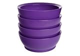 CaliBowl Non-Spill Low Profile Bowl with Non-Slip Base, 28-Ounce, Set of 4, Purple