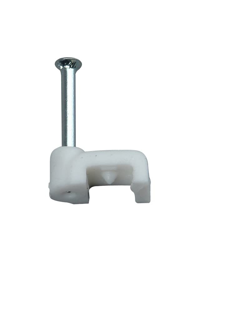 Kopp 346301089 Cable Clips for 2 Wire Flachlitze (NYFAZ with Nails 25 mm Pack of 50, White)
