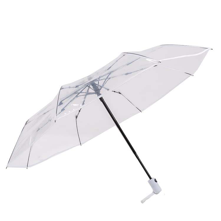 Photo 1 of ThreeH Auto Open Close Clear Bubble Umbrella Lightweight Portable Mini Sized Folding Wedding Umbrella for Car Backpack,White