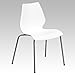 Flash Furniture Hercules Series Modern Plastic Stacking Event/Waiting Room Chairs, Ergonomic Lobby Chairs with Contoured Seats, Set of 5, White/Silver