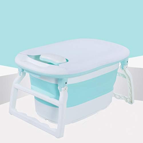 Fenglig Baby Bath Tub Foldable 3-In-1 Portable Collapsible Infant To Toddler Space Saver with Bath Stool&Storage Slot for Children 0-15 Years Old.