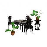 KERANOVA Clever Paper Doll House and Furniture Collection The Tea Room 3D Puzzle, 8.5 x 8.5 x 6.5 cm