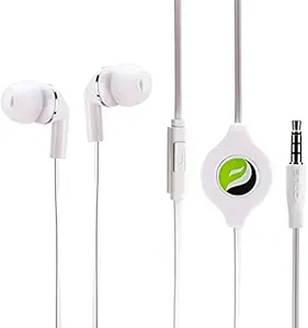 Hi-Fi Sound Retractable White Headset Earphones Dual Earbuds Mic for iPad - iPod - iPhone 6 6S Plus 5S - Samsung Galaxy Note8 Note 9, S8 S9 Plus S7, S6, Edge, S5 - LG G3 G4 G5 G6 G7 - All 3.5mm Phones