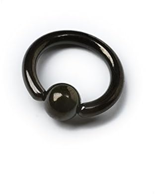 Ball closure ring BCR Black Anodized Diameter 1.2 MM X 8MM Ball size 3MM