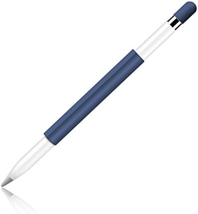 Auxoda Magnetic Sleeve, Soft Silicone Holder Grip with Charging Cap Holder compatibles with iPad Pro Pencil (Navy Blue)