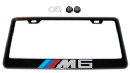 BMW M6 Black License Plate Frame w/ Screw Covers