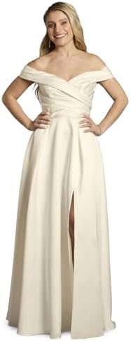 david's bridal ruched wedding dress As Is Ruched Bodice Wedding Dress with Overskirt