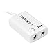 StarTech.com 4 Position Microphone and Headphone Splitter – 3.5 mm – 4 Pin / 4 Pole – Mic and Audio Combo Splitter Cable (MUYHSMFFADW), White