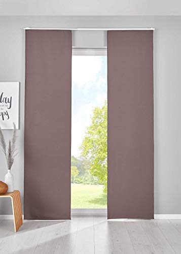 Gardinenbox 202020680-2 Panel Curtains Panel Weight Opaque Thermal Sliding Curtain 145 x 60 cm Taupe