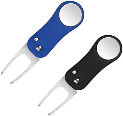 QWDLID 2 Pieces Golf Divot Repair Tool Foldable Divot Tool Switchblade with Magnetic Golf Ball Marker and Pop-up Button