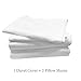 INGALIK Bedding 3 Piece Duvet Cover Set King Size with Zipper Closure Ultra Soft Breathable 100% Washed Microfiber Hotel Luxury Solid Color Collection 3pc (1 Duvet Cover + 2 Pillow Shams) White