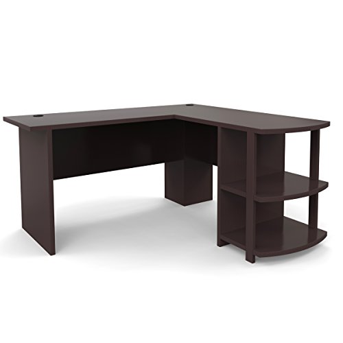 Ryan Rove Kristen Corner L-Shaped Computer Desk in Dark Russet Cherry